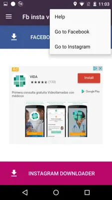 Fb insta video Download android App screenshot 5