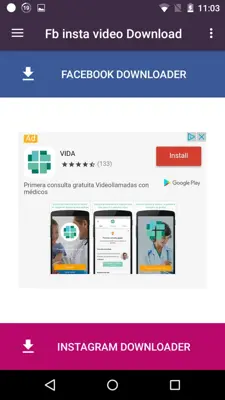 Fb insta video Download android App screenshot 7